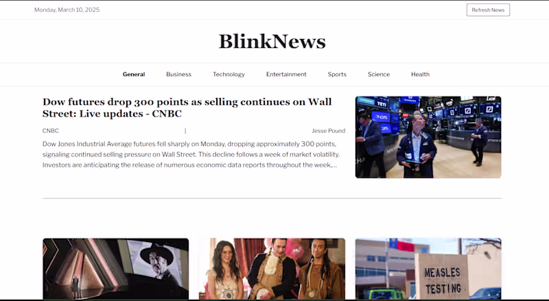 Cover image for Blink News- AI-Powered News Summarization