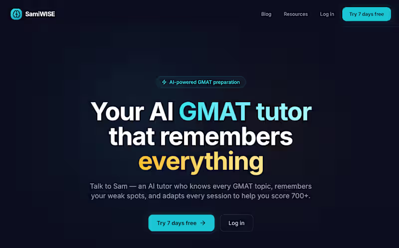Cover image for AI GMAT tutor with memory.
