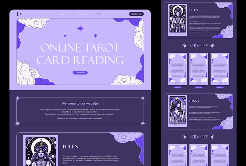 Cover image for Mystical Tarot Landing Page Design in Figma