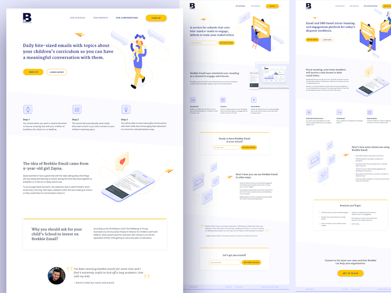 Cover image for Landing pages for micro-learning startup