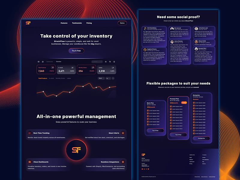 Cover image for Saas Concept Project Landing Page - StockFlow