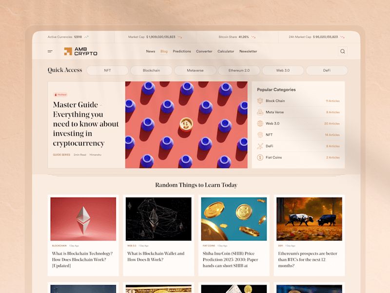 Cover image for Crypto Blog, UI/UX Design Case Study