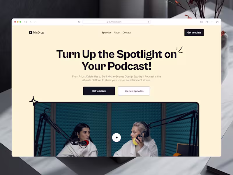 Cover image for MicDrop – Podcast Framer Template