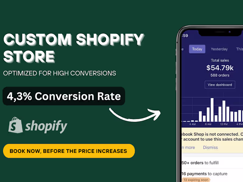 Cover image for Custom Shopify one-product store that converts