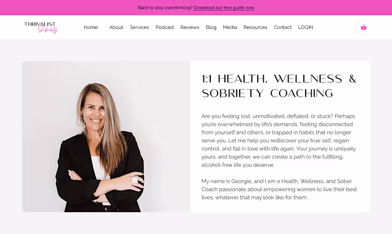 Cover image for Thrivalist Sobriety Web Design