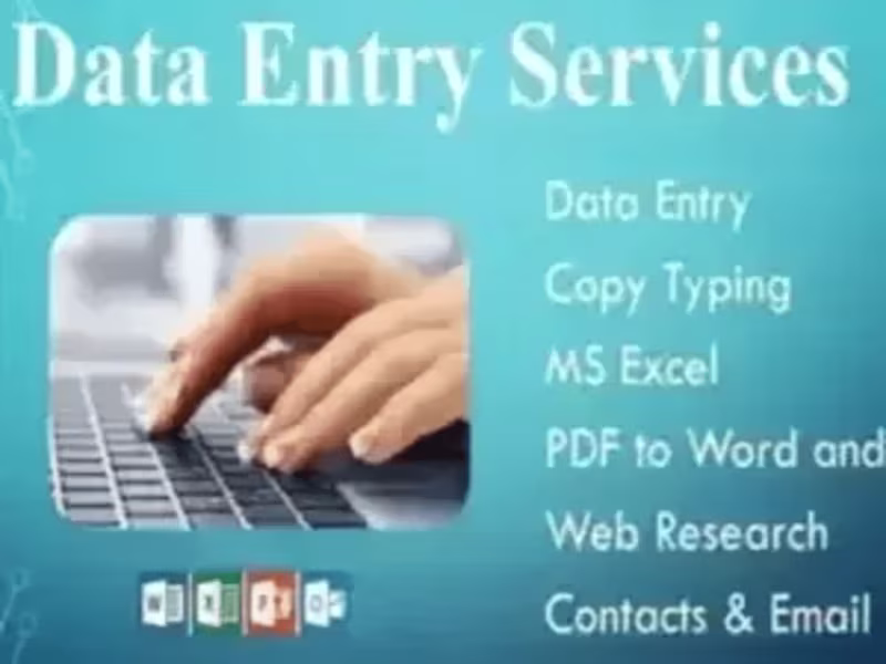 Cover image for Data entry expert, file conversion, typing, transcription