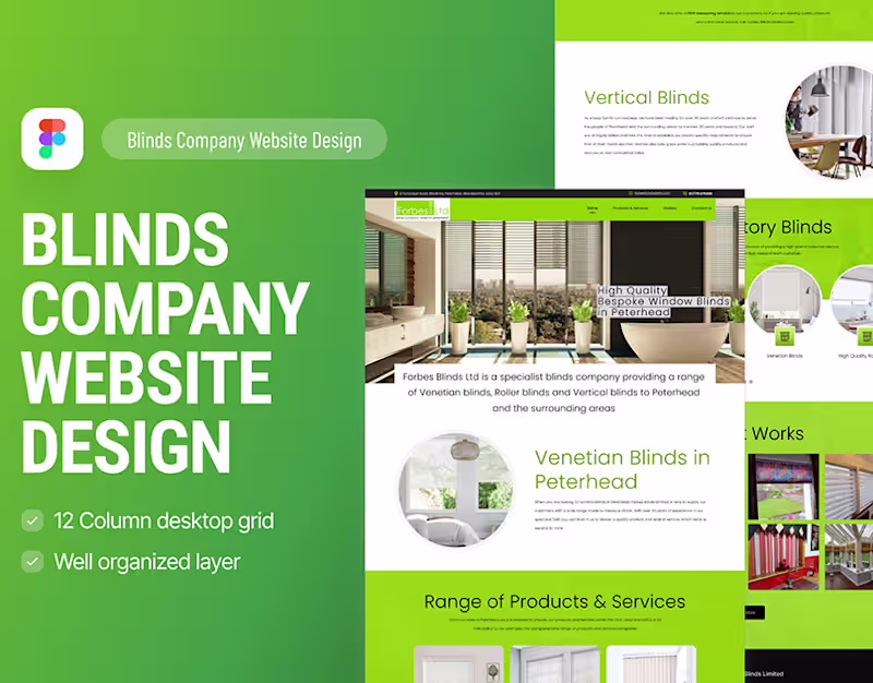 Cover image for Modern Blinds Company Website Design