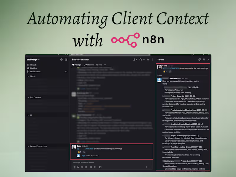 Cover image for Automating Client Context with n8n