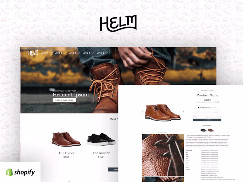 Cover image for Shopify design for helmboots.com