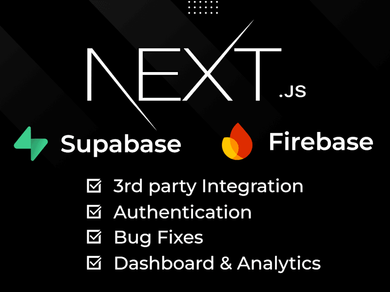 Cover image for Next.js Application with Database (Supabase/firebase, SQL)