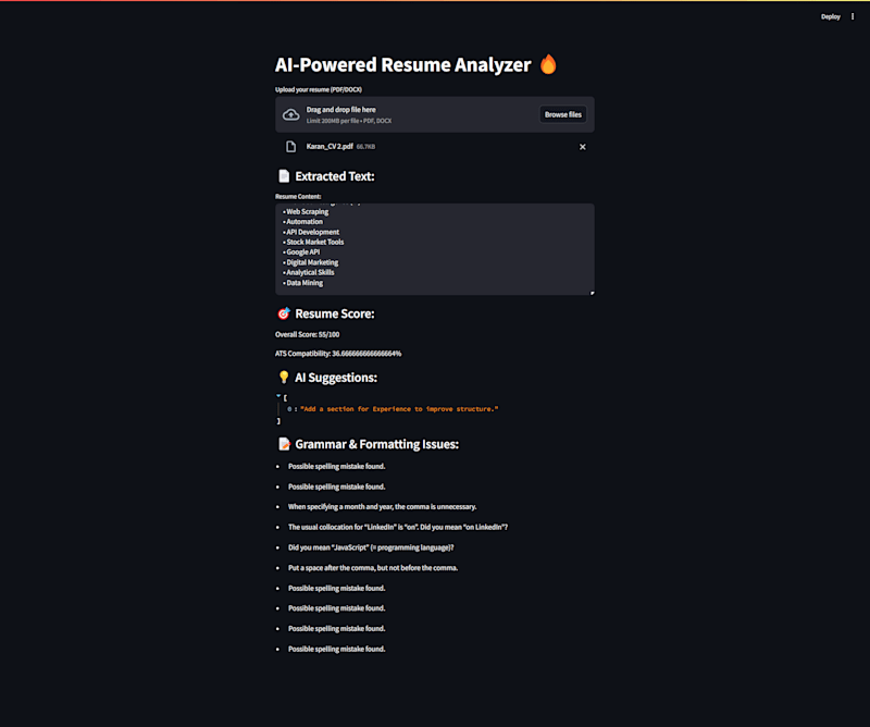 Cover image for AI-Powered Resume Analyser Development