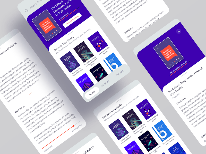 Cover image for Book Reader App UI Design