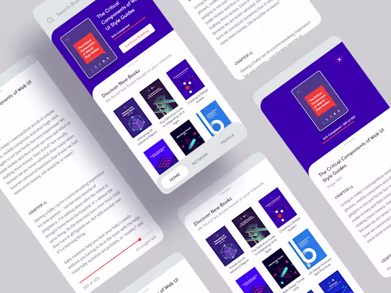 Cover image for Book Reader App UI Design