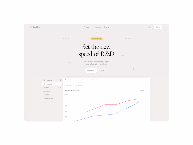 Cover image for Benching landing page design