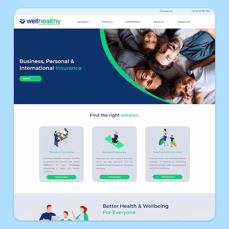 Cover image for I designed and developed the WellHealthy website - a modern,...