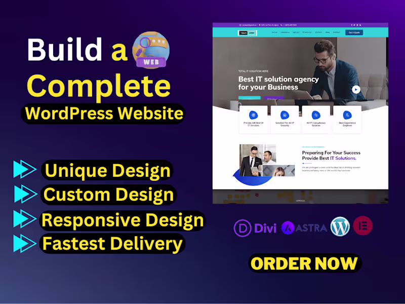 Cover image for Responsive business wordpress website with speed optimized