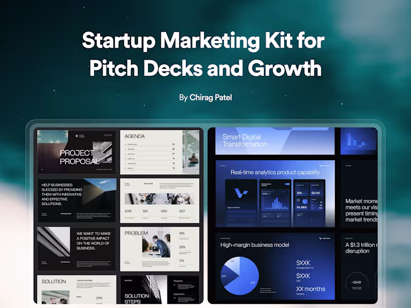 Cover image for Startup Marketing Kit for Pitch Decks and Growth