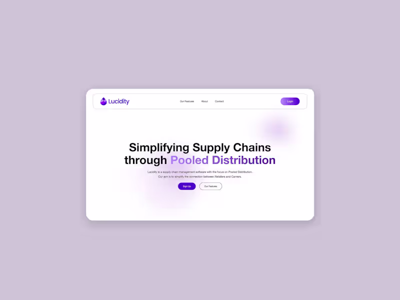 Cover image for Figma UI/UX Design for Supply Chain Software – Lucidity