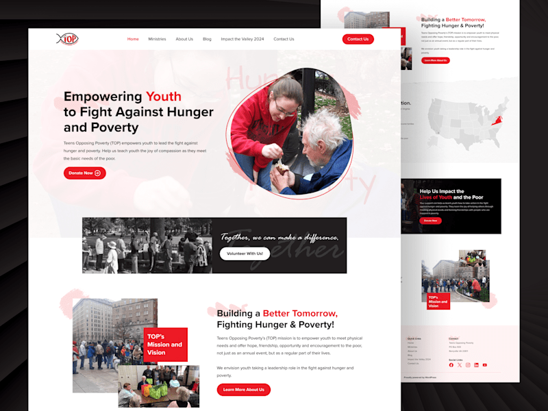 Cover image for Teens Opposing Poverty (TOP) Website Design