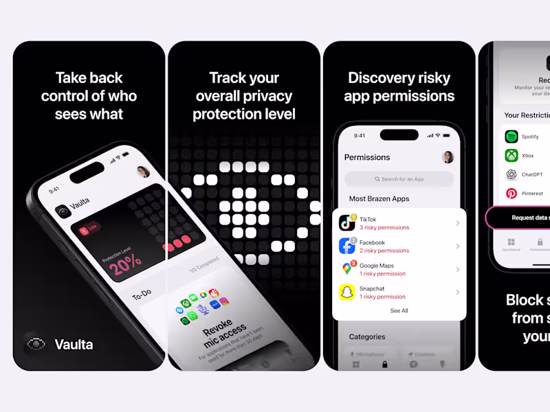 Cover image for About the Project Vaulta is an iOS utility for privacy. It t...