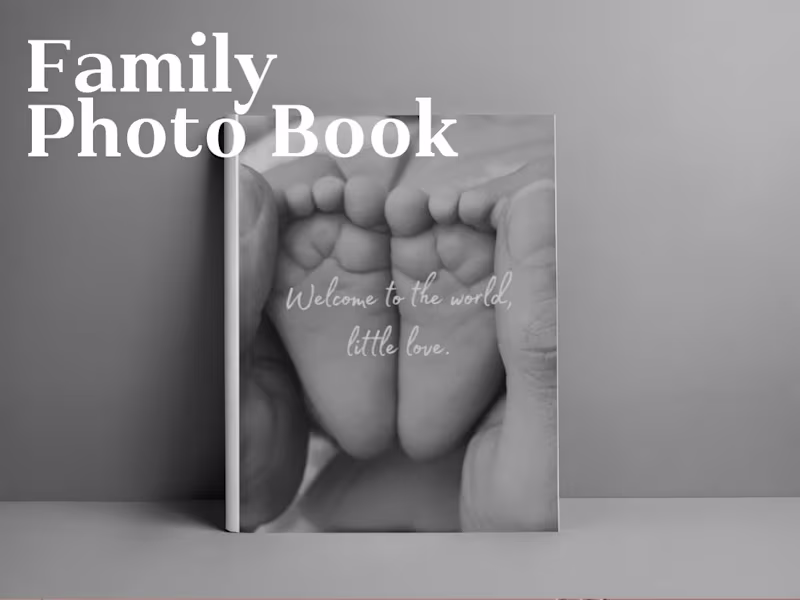 Cover image for Baby photo book design, created