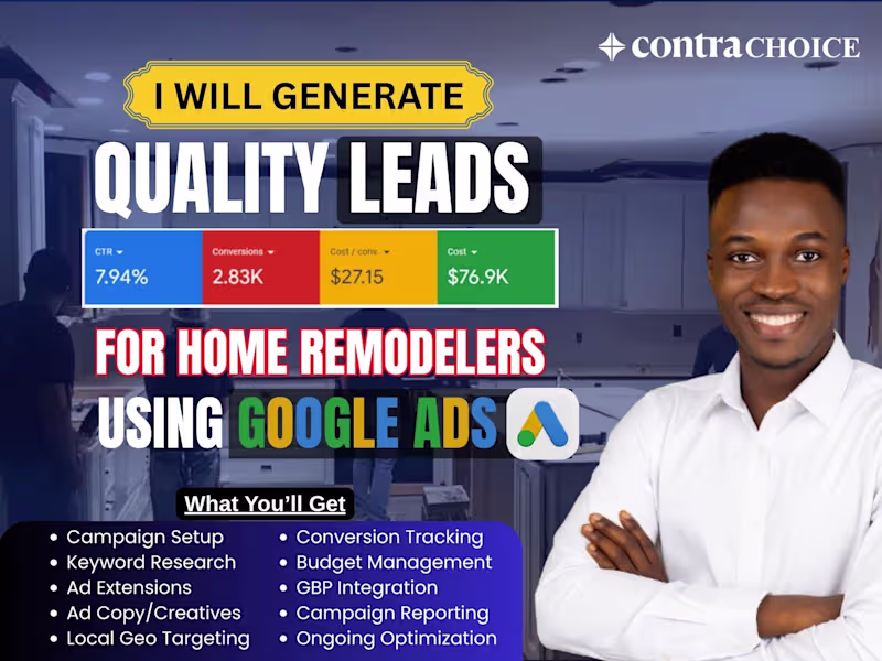 Cover image for I WILL GENERATE LEADS FOR HOME REMODELERS USING GOOGLE ADS