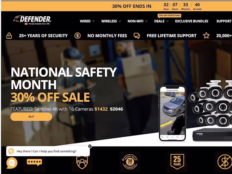 Cover image for Manual Testing for Defender Cameras Website
