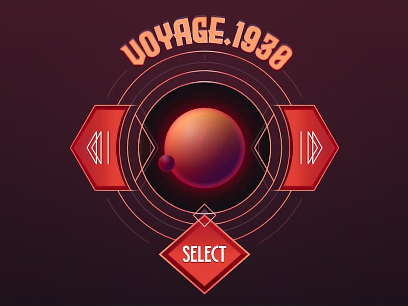Cover image for Voyage 1930: Retro planet selector (Rive / UI)