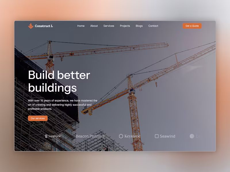 Cover image for Construct L: Framer Template for Construction Companies