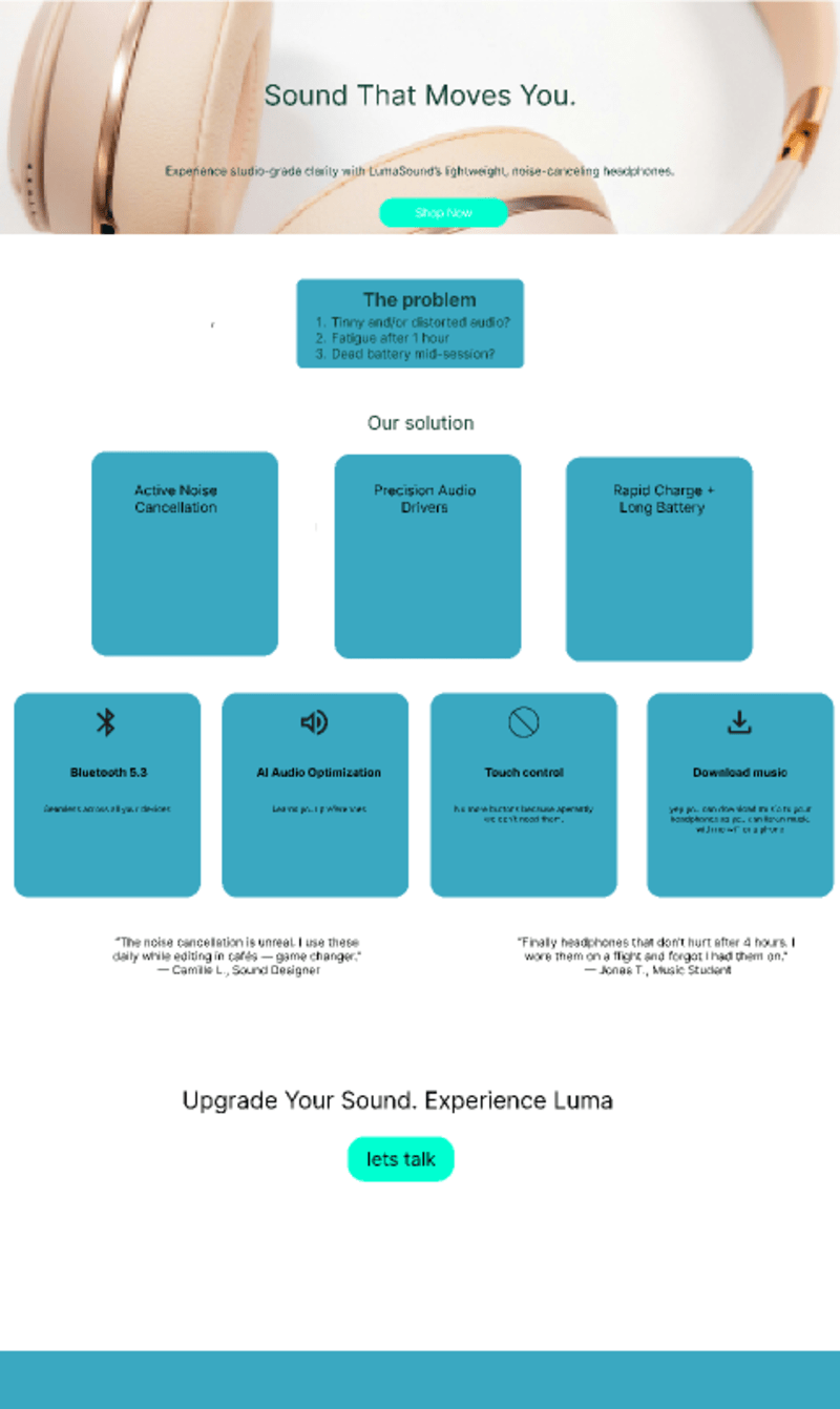 Cover image for Luma Sound landing page