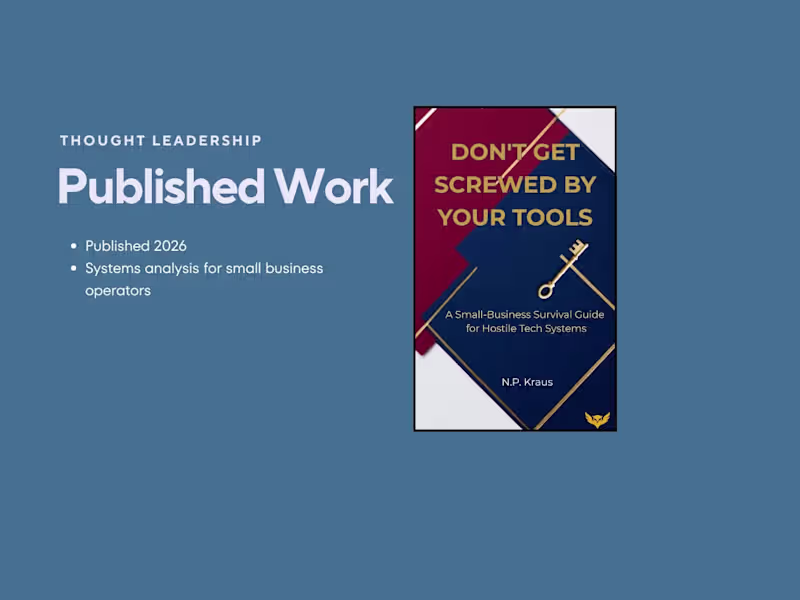 Cover image for Published book aimed at small businesses and solo entreprene...