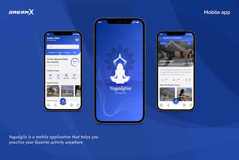 Cover image for Yogadgine - Fitness mobile app (Yoga app)