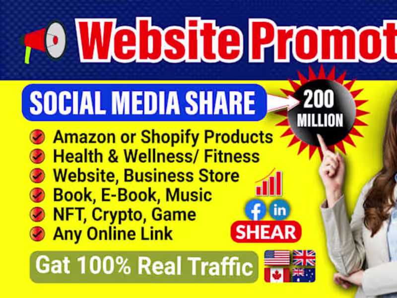 Cover image for promote your business website book blog event amazon or any link