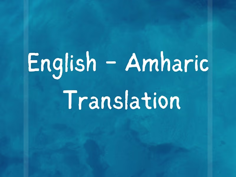 Cover image for English-Amharic Translation, Proofreading and Copy Editing