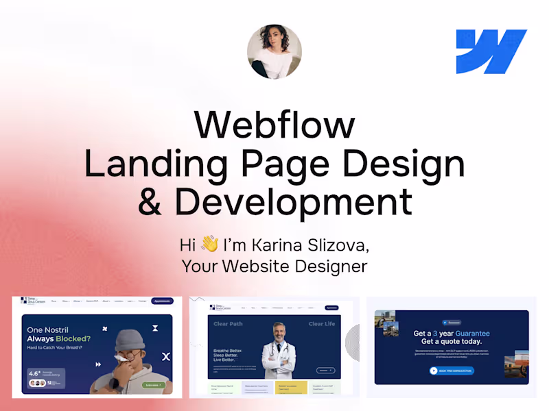 Cover image for Landing Page design and development on Webflow/Figma