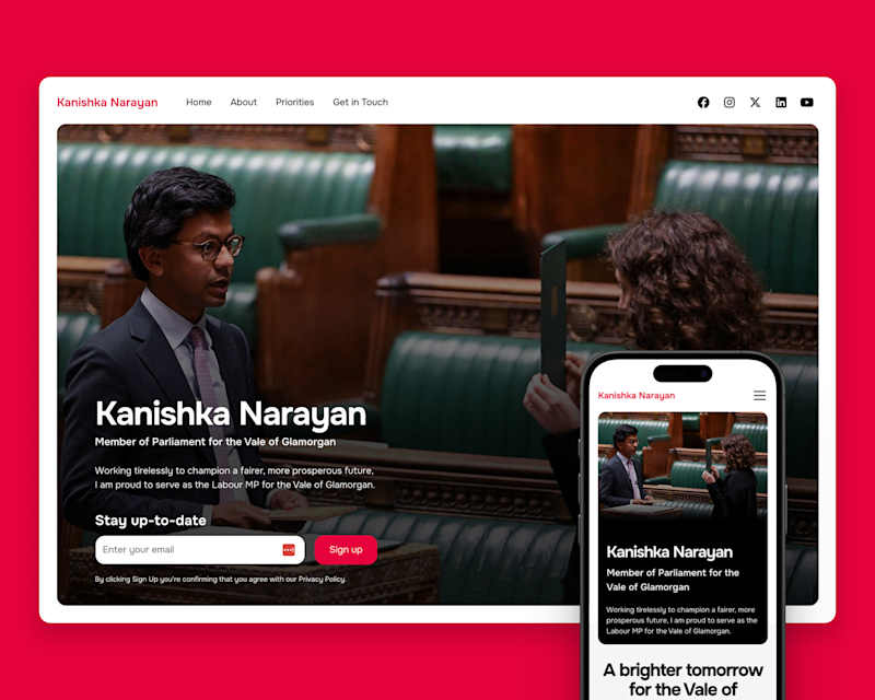 Cover image for Webflow Website Design & Development - Member of Parliament