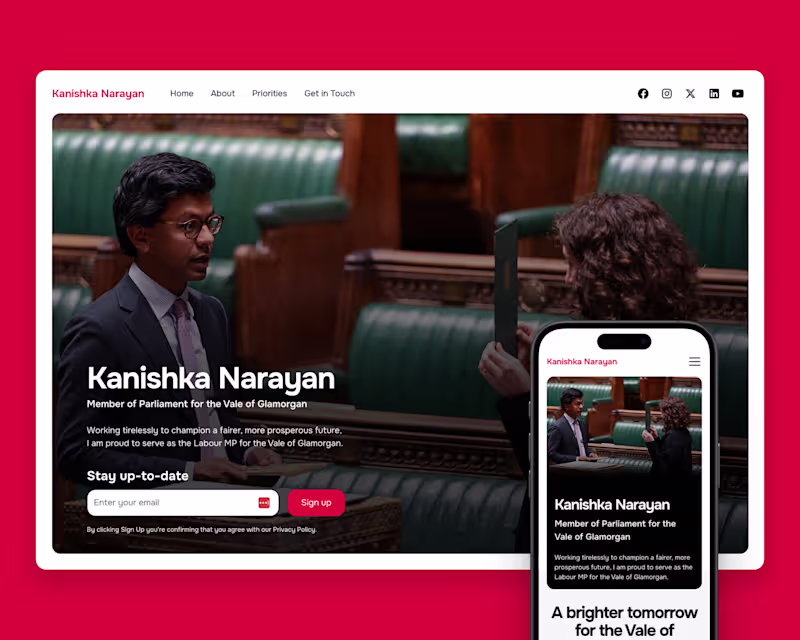 Cover image for Webflow Website Design & Development - Member of Parliament