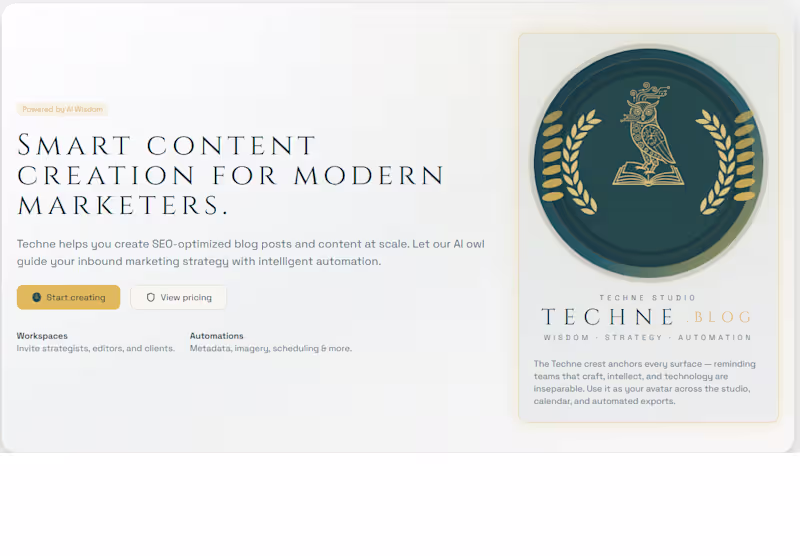 Cover image for Techne.blog (http://Techne.blog): AI Content & Publishing Te...