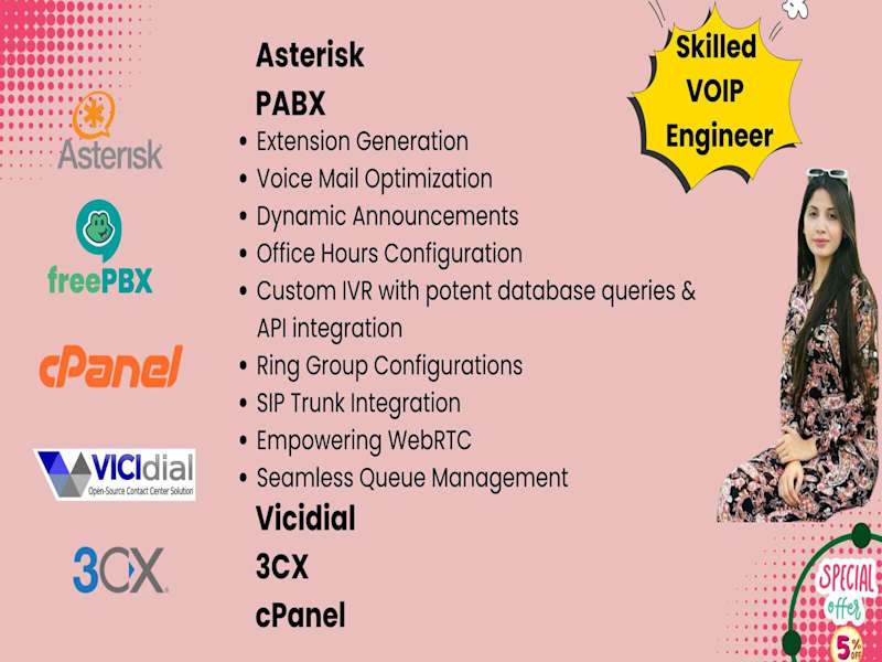 Cover image for I will install asterisk voip fix linux server vicidial fusionpbx