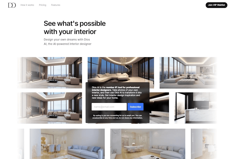 Cover image for Dios AI | Framer Landing Page for Interior Design SaaS