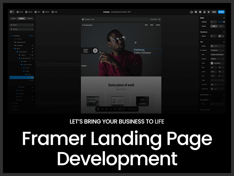 Cover image for Landing Page Design and Framer Development