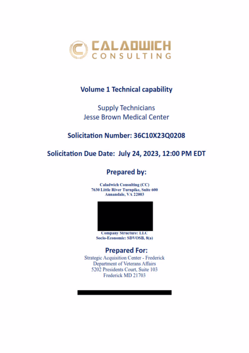 Cover image for GSA Contract Vehicle Supply Technicians Jesse Brown Medical Cent