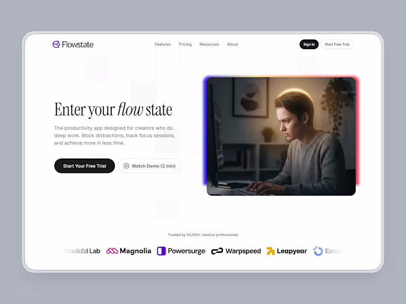Cover image for Marketing Landing Page for Productivity SaaS