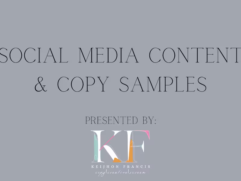 Cover image for Social Media Copy Samples