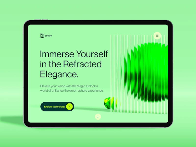Cover image for Reeded glass - Prism hero section UI concept