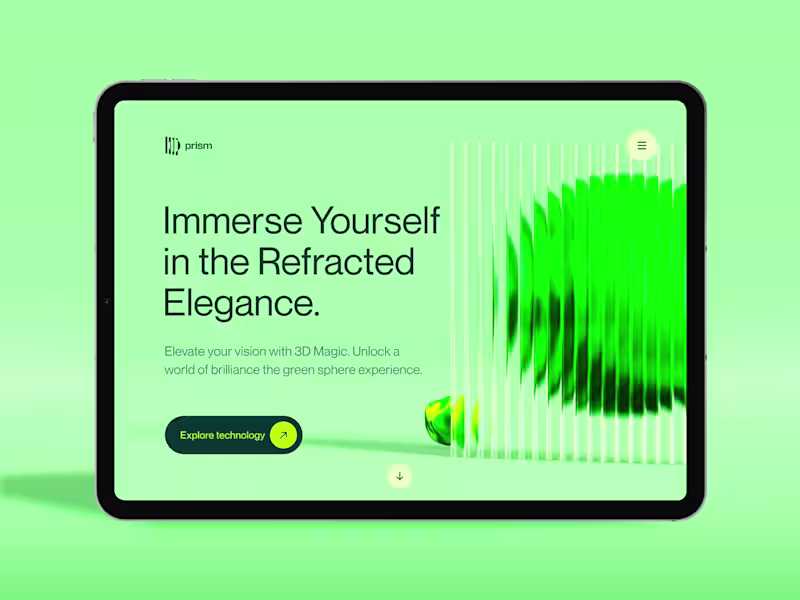 Cover image for Reeded glass - Prism hero section UI concept