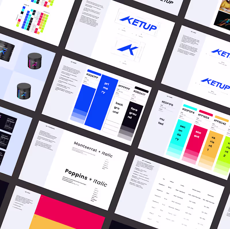 Cover image for Detail of Pro Brand Manual for modern supplement brand Ketup...