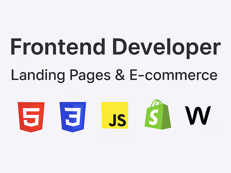 Cover image for Frontend Junior Developer | Shopify & WordPress Expert 