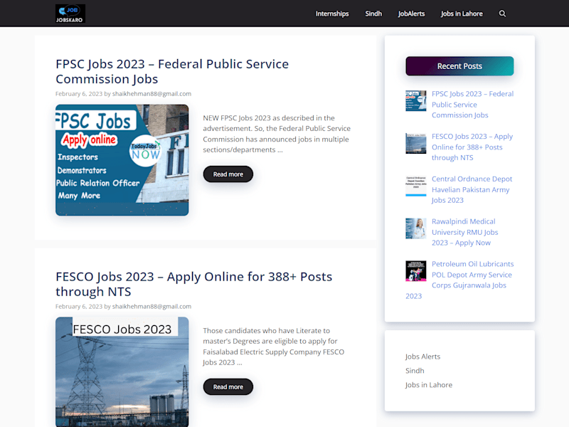 Cover image for jobskaro Website