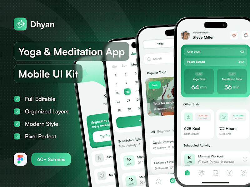 Cover image for Dhyan - Yoga & Meditation UI Kit